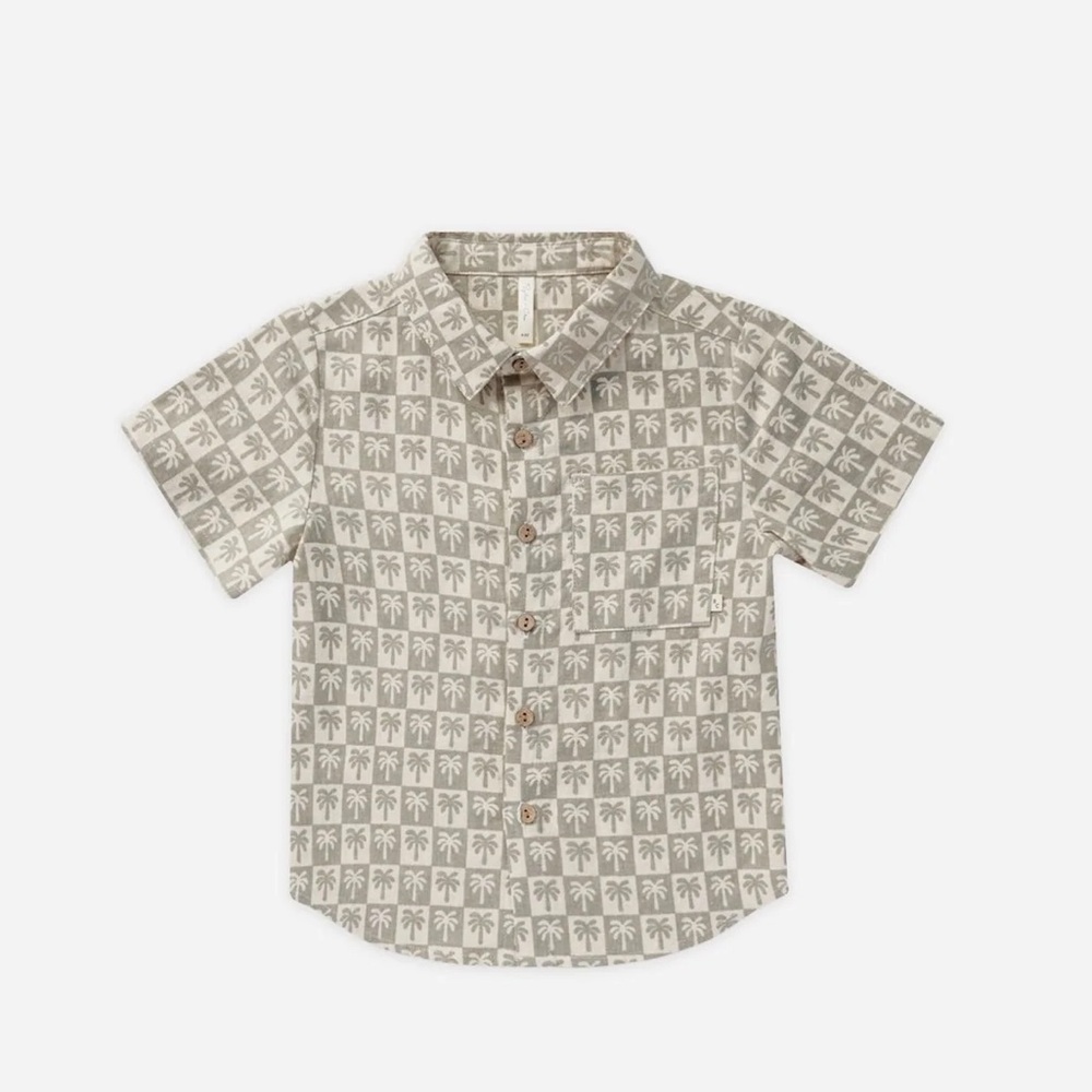 RYLEE + CRU Collared Short Sleeve Shirt || Palm Check
